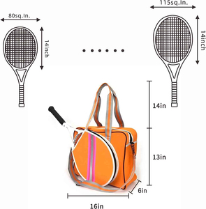 Bolsa Deportiva Personalizable para Tenis, Pickleball y Bádminton, Impermeable, de Poliéster, 30-40L, con Cierre de Cremallera y Correa para el Hombro - Product Image 4