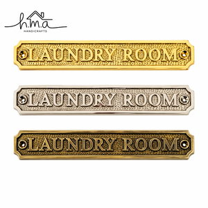 Antique Brass Laundry Room <b>Door</b> Sign Vintage Style Metal Name <b>Plate</b> Decorative Utility Room Sign Plaque for Home Wall <b>Door</b> Decor - Product Image 1