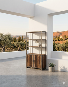 Librería Genanda Moderna Minimalista de Madera Sólida Ecológica con Estantes Abiertos para Dormitorio, Comedor, Apartamento y Espacios Comerciales - Product Image 4