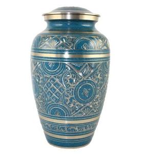 Urna Conmemorativa de Cremación para Adultos, Estilo Americano/Europeo, con Grabado Completo de Hojas en Plata y Latón, para Guardar Cenizas - Product Image 4