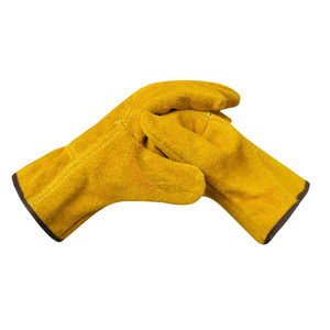Gants de sécurité industriels robustes en cuir croûte pour hommes, pour la soudure et la découpe à chaud, avec doublure en coton confortable, prix de gros - Product Image 6