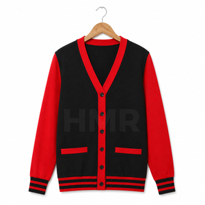 HMR Women Acrylic Fall Winter Loose Casual Ladies Knitted Black Red Sisterhood Sorority <b>Cardigan</b> <b>Sweater</b> Coat Long Sleeve - Product Image 5