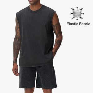 Camisetas de Tirantes para Hombre, Personalizadas con Logotipo, Transpirables, Bordadas, Ajustadas, Lisas, para Entrenamiento, Mezcla de Poliéster/Algodón, para Gimnasio, Precio de Fábrica - Product Image 3
