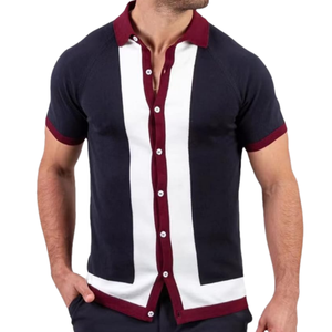 Camisetas Polo de Manga Corta para Hombre, Transpirables, 100% Algodón, Tejido de Punto, con Botones, Rayas y Bloques de Color, para la Temporada de Verano, Última Tendencia - Product Image 2