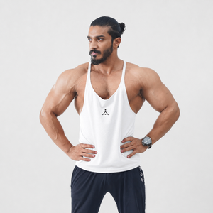 Ropa de gimnasio para hombre, camiseta sin mangas verde de punto, cuello en V, deportiva, de color sólido, con logo frontal, de secado rápido, material de algodón/poliéster, camiseta sin mangas para hombre - Product Image 4