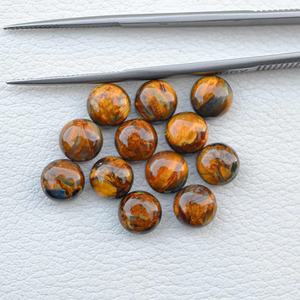 Pietersita dorada natural de 4mm, cabujón redondo liso, piedras preciosas pulidas sueltas, proveedor mayorista, oferta a granel a un precio razonable - Product Image 1