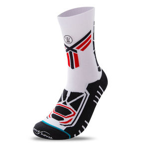 Yellow Blue Geometric Pattern Mid Calf Sports <b>Socks</b> Athletic Design - Product Image 4