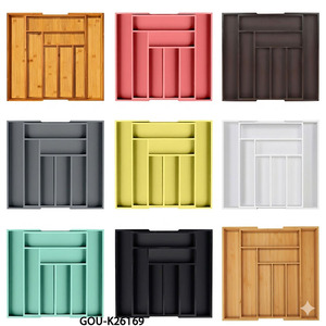 Expandable Bamboo <b>Kitchen</b> <b>Storage</b> Organizer with Modern Design Space-Saving & Multifunction Features - Product Image 2