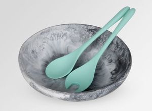 Tazón de resina funcional con juego de cucharas para servir de forma conveniente, que ofrece un agarre cómodo y una presentación elegante. - Product Image 3