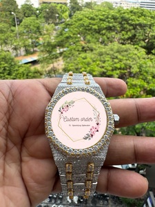 Montre personnalisée Hip Hop en moissanite et diamants, mouvement mécanique automatique, étanche, montre-bracelet pour homme, passe le test du diamant - Product Image 4