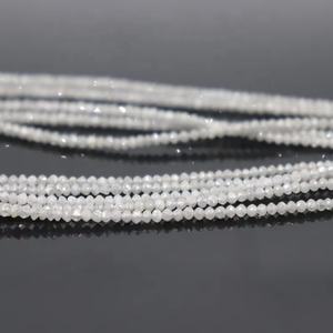 Cuentas de Rondelle facetadas de diamante blanco natural 1,8-2,2mm 38 cm Cuenta de Rondelle de diamante para la fabricación de joyas hechas de piedra natural - Product Image 1
