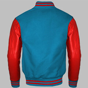 แจ็คเก็ตเบสบอลแบบ Varsity คุณภาพสูง ทำมือ พร้อมแขนเสื้อหนัง สำหรับผู้ชาย - Product Image 4