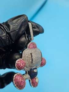 Colgante Murakami Panda Iced Out de Plata 925, Colgante Hip Hop con Moissanita VVS, Colgante de Dibujos Animados Personalizado, Joyería Fina para Regalos de Cumpleaños - Product Image 4