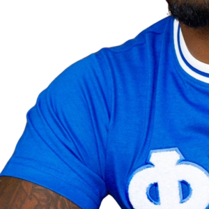 Phi Beta Sigma Royal <b>White</b> Chenille T Shirt Mens Greek Letter <b>Tee</b> Premium Fraternity Apparel Short Sleeve Classic Fit - Product Image 6