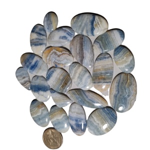 Cabochons en quartz shélite naturel de haute qualité, pierres précieuses en vrac pour la fabrication de bijoux, formes variées 20-45mm, 6-10g, évalués par un tiers - Product Image 3