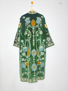 <b>Womens</b> Green <b>Velvet</b> Suzani Embroidered Regular Bomber <b>Jacket</b> Winter Floral Ethnic Boho Luxury Eco-Friendly Cotton Lining - Product Image 4
