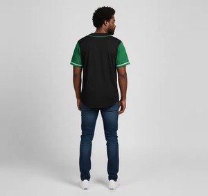 Camisetas Personalizadas de Hip Hop para Hombre y Mujer, Unisex, Negras y Verdes, de Manga Corta, con Botones, Estampadas, Estilo Jersey de Béisbol - Product Image 4