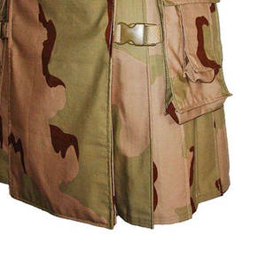 Kilt de randonnée camouflage désert pour homme, 100% coton durable, poches cargo robustes, 2026 - Product Image 5