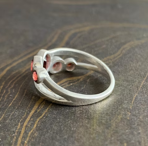 Dainty 925 Sterling <b>Silver</b> Multi <b>Garnet</b> Gemstone <b>Ring</b> Handmade Designer Jewelry for Women Trendy Style Gift - Product Image 4