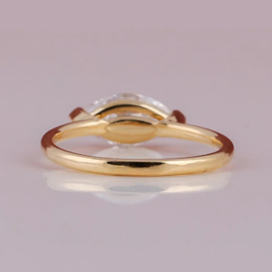 Anillo de diamantes cultivados en laboratorio East West Marquise para mujer y anillo de boda, regalo para ella - Product Image 3