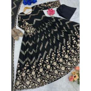 Belle robe et pantalon Anarkali avec Dupatta robes de soirée élégantes - Product Image 2