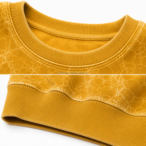 Sudadera de cuello redondo para hombre con lavado ácido, estilo vintage, oversize, de forro polar grueso, con logotipo personalizado, fabricante OEM ODM, venta al por mayor - Product Image 4