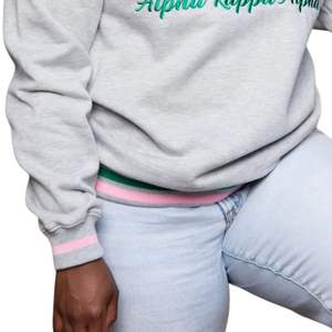 Sweat-shirt universitaire gris AKA, col rond unisexe, lettres grecques, coton premium, décontracté, élégant, confortable - Product Image 6