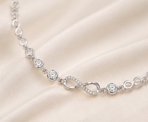 Rhodium Plated 925 Sterling <b>Silver</b> <b>Charm</b> <b>Bracelet</b> for Women Elegant Protective Symbol Fashion Jewelry Handmade 6.0 Inches - Product Image 4