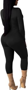 Combinaison pour femmes de haute qualité, coupe classique, sexy, à manches longues, col à capuche, brodée, respirante, en polaire, écologique - Product Image 4