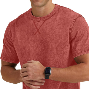 Camiseta de Manga Corta para Hombre, Cuello Redondo, Color Rojo, Corte Holgado, Color Sólido, Informal, Tejido de Poliéster, Logotipo Frontal, Transpirable, Ecológica - Product Image 2