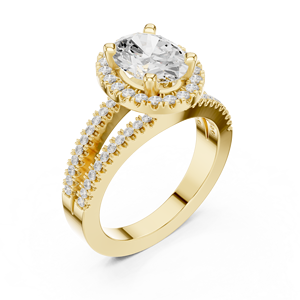 Anillo de Compromiso y Boda Clásico de Oro de 14k con Certificado IGI, Diamante Cultivado en Laboratorio de 2 Quilates, Corte Ovalado, E VS1, para Mujer - Product Image 2