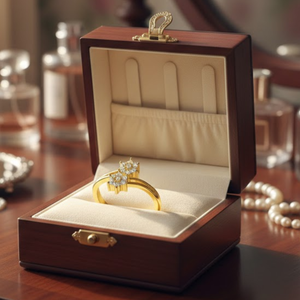 Anillo de Oro Amarillo de 14K con 1/4 TCW de Diamantes Naturales Redondos Reales para Mujer |   Joyería Fina con Diseño Floral Estilo Indio, Regalo para Ella - Product Image 3