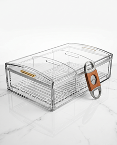 Boîte de rangement pour cigares et cigarettes en acrylique transparent moderne personnalisée avec un design écologique pré-assemblé pour une utilisation en intérieur - Product Image 2