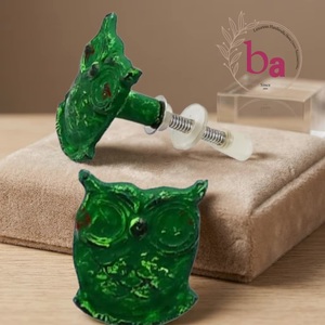 Ba Green Owl Shape Cast Iron Modern <b>Cabinet</b> Knob and <b>Handle</b> for Bedroom <b>Bathroom</b> Dresser and Home Bar Furniture - Product Image 2