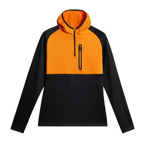 2025 High Quality Comfortable <b>Pullover</b> <b>Men</b> Half Zip Block Hoodie High Quality Cotton Plain Heavyweight <b>Men</b> Half Zip Block Hoodie - Product Image 5