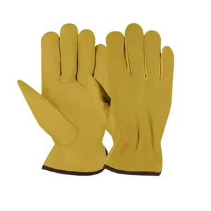 Gants de travail en cuir de vachette pleine fleur et croûte de qualité supérieure pour la sécurité industrielle et la protection des mains, gants de jardinage - Product Image 5