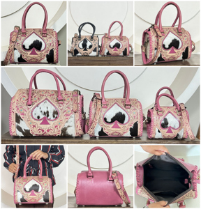 Wholesale Factory Price Tooled Leather <b>Handbag</b> With Cowhide Pattern <b>Medium</b> Durable Handles Adjustable Strap Travel Duffel Bags - Product Image 3