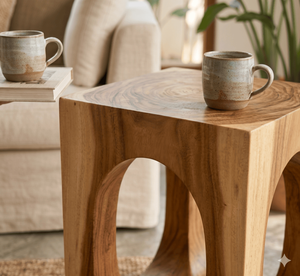 Modern Minimalist Solid Suar Wood <b>Stool</b> Handmade Natural Grain Side Table Durable Pedestal Stand For Living Room Home Decoration - Product Image 3