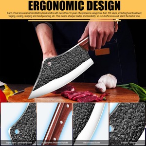 Handmade Cleaver <b>Knife</b> Forged Carbon Steel Wood <b>Handle</b> Cleaver Chef Butcher <b>Knives</b> Outdoor Slaughter <b>Knife</b> - Product Image 3