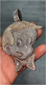 Collar con Colgante de Mono con Cara Divertida, Estilo Bling Iced Out, Chapado en Oro Blanco, con Diamantes Moissanite VVS, para Hombre y Mujer - Product Image 4