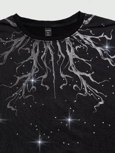 T-shirt Homme Oversize Personnalisé 100% Coton Délavé à l'Acide avec Strass Brillants en Tissu Tricoté à Séchage Rapide – Grande Vente - Product Image 5