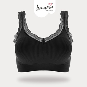 Sujetador Deportivo Inalámbrico Negro Bmama, Sujetador de Maternidad de Algodón sin Costuras para Lactancia, Talla Única S-XL BR2602 - Product Image 6