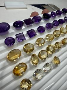 Citrino y Amatista Genuinos Facetados al por Mayor, Piedras Preciosas Naturales de Citrino y Amatista para Pendientes a Precio de Mayoreo - Product Image 1