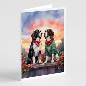 Lunatique A7 Taille 5x7 Deux Coeurs Anglais Springer Spaniel Cartes De Voeux Lot de 8 Cartes Vierge avec Enveloppes - Product Image 1