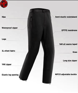 Pantalon de randonnée 3 couches pour homme, imperméable, respirant, coupe-vent, avec coutures thermosoudées, idéal pour le camping, l'escalade et la pêche (3L) - Product Image 3