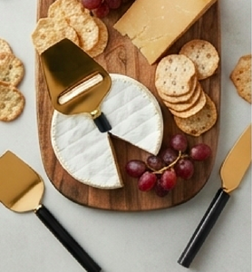 High Quality <b>Cheese</b> <b>Knife</b> <b>Set</b> With Gold Finished And Black Handles Elegant Durable Perfect For Home Kitchen Dining Use - Product Image 5