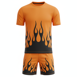 ชุดฟุตบอลแบบยูนิเซ็กซ์พร้อมกางเกงขาสั้น ชุดออกกำลังกายสองชิ้น ชุดฝึกซ้อมฟุตบอล แห้งเร็ว ชุดกีฬา รับผลิตตามแบบ OEM - Product Image 1
