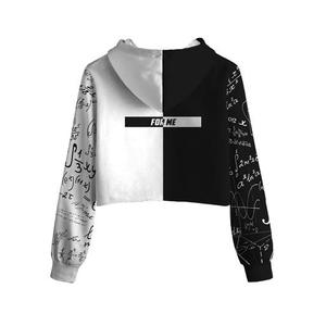 Sweat-shirt court à capuche personnalisé imprimé astronaute, pull-over imprimé par sublimation, streetwear automne femme, en polyester tricoté - Product Image 5