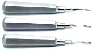 ชุดเครื่องมือถอนฟันแบบแมนนวลคุณภาพสูง ทำจากสแตนเลสสตีล 3 ชิ้น ใช้ซ้ำได้ สำหรับการผ่าตัดช่องปากและการถอนฟัน - Product Image 2