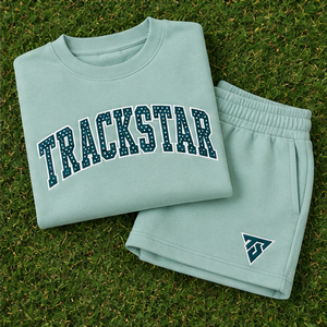 Women's Mint Polka Letter Crew Neck 2-Piece <b>Shorts</b> <b>Set</b> Custom Casual Sportswear - Product Image 6